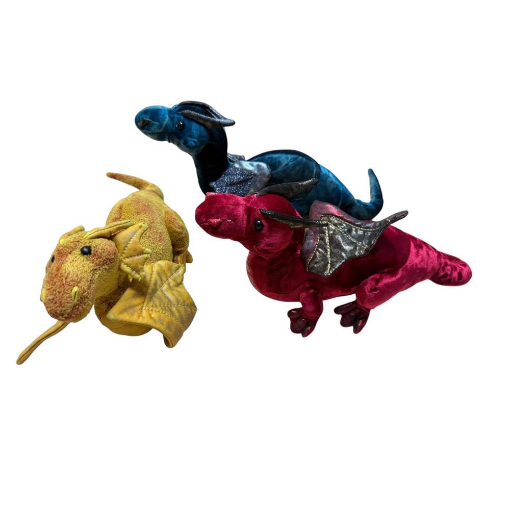 Set of 3 Plush Douglas Dragon Stuffed Animals Retired 2014 Kids Toys Vintage